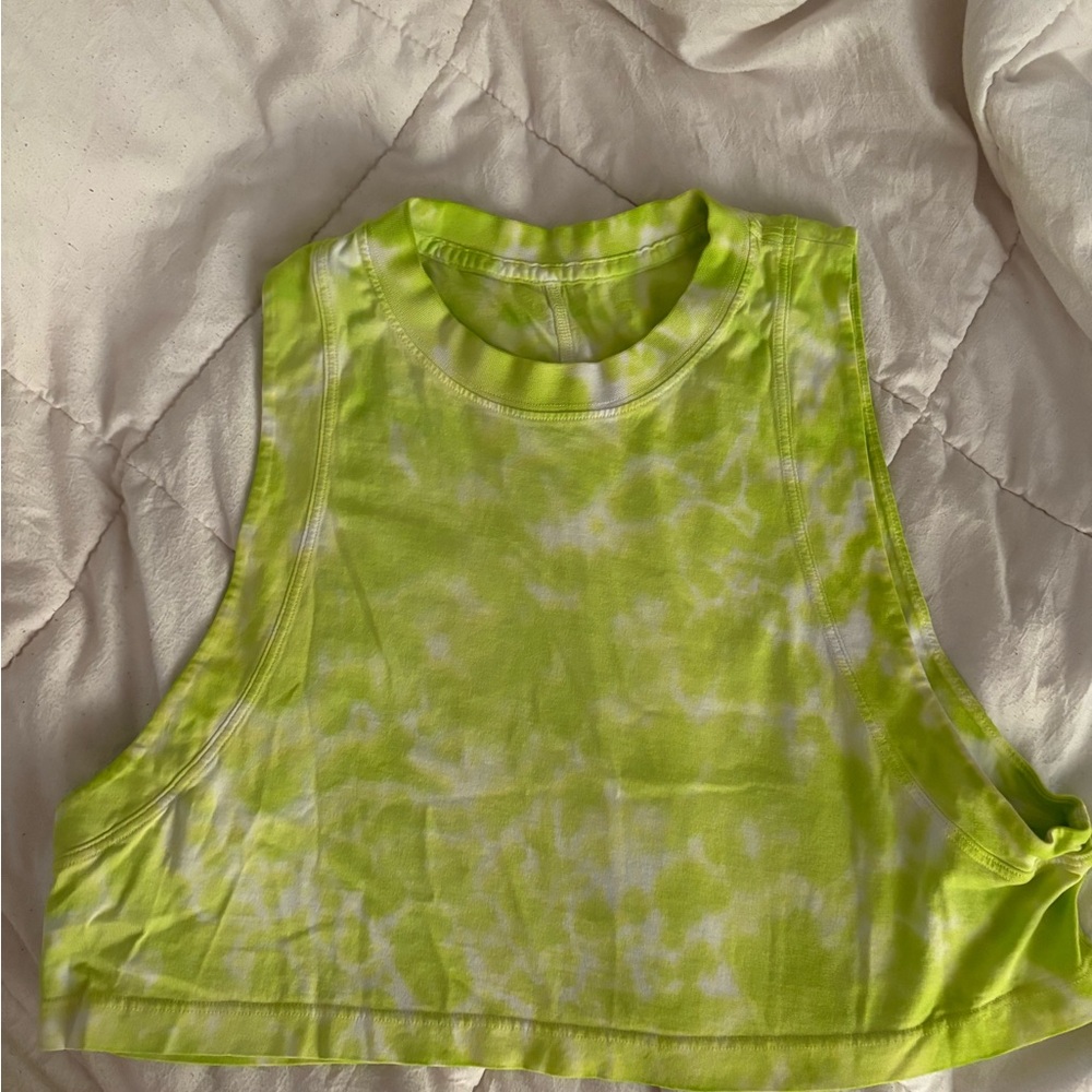 Lululemon Athletica Lime Tie-Dye Crop Top